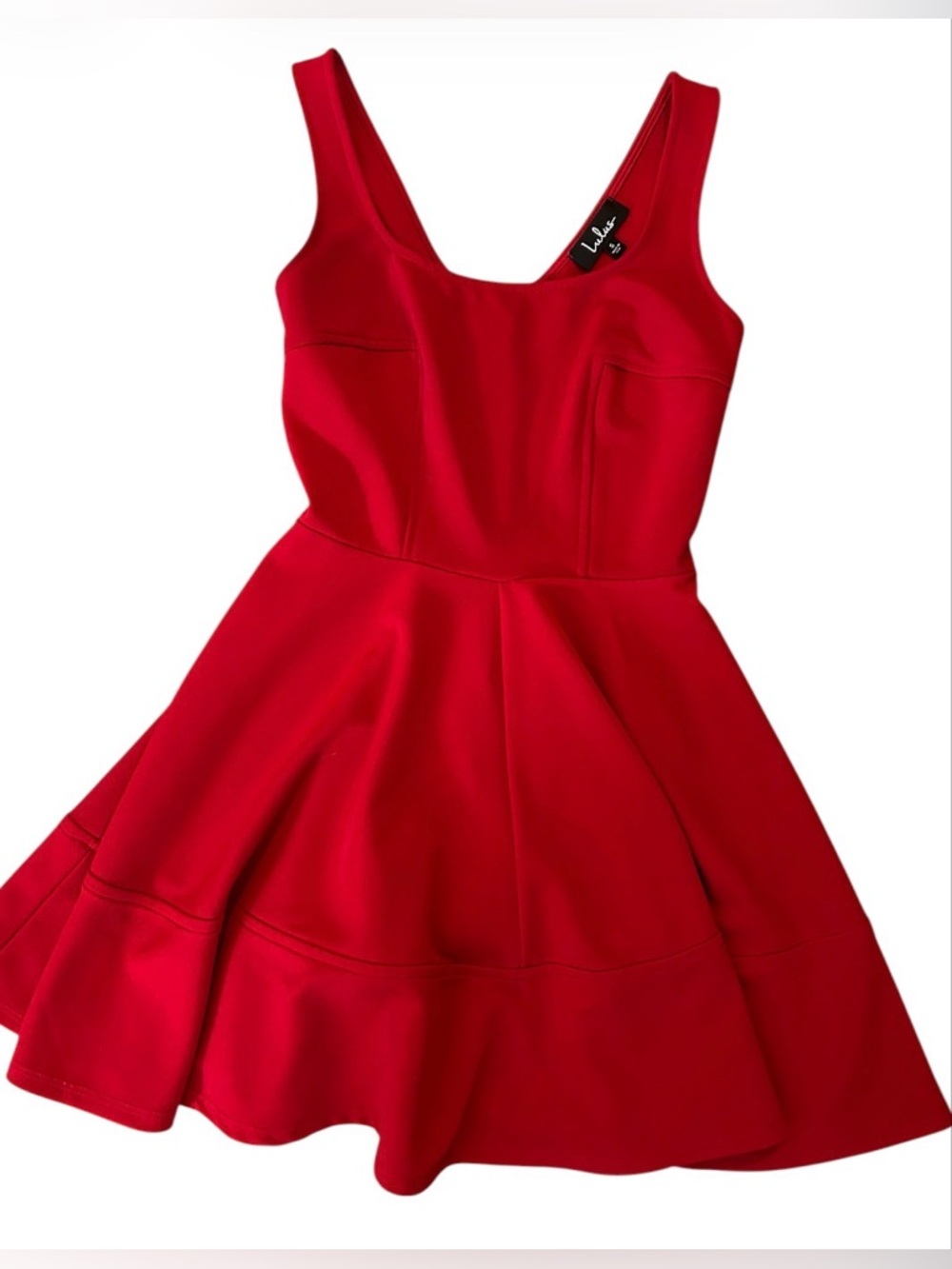 Lulus Ruby Red Fine Weave Sleeveless Fit-and-Flare Dress Sz S
